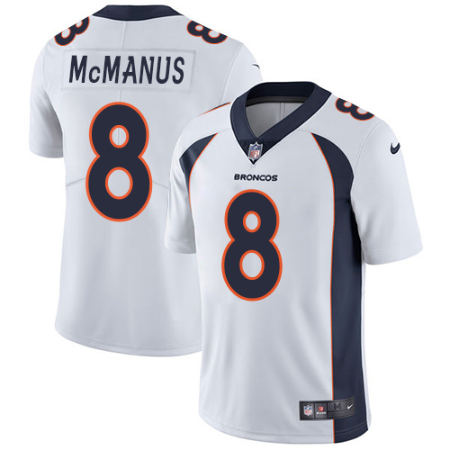 2019 men Denver Broncos #8 McManus white Nike Vapor Untouchable Limited NFL Jersey